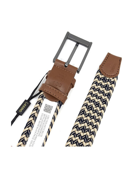 Elastic Men's Belt Knitted Blue