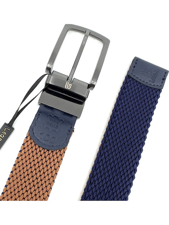 Elastic Men's Belt Leather Knitted Double Sided Multicolored
