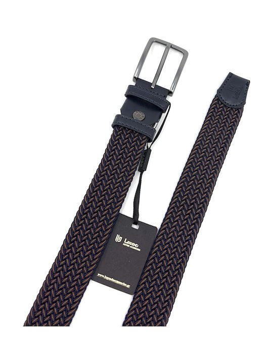 Elastic Men's Belt Knitted Blue
