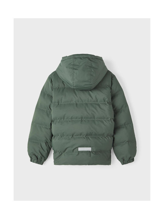 Name It Boys Quilted Coat Green with Ηood