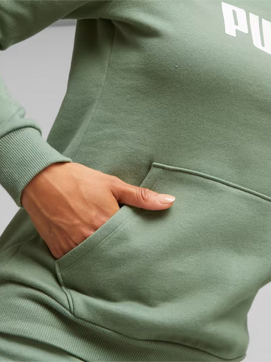 Ess Logo Long Women's Sweatshirt Hooded Green