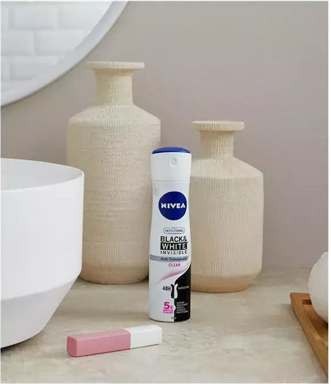 Nivea Black & White Invisible Original Quick Dry Anti-perspirant Αποσμητικό 48h σε Spray 150ml