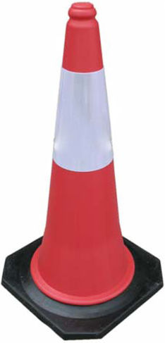 Doorado Traffic Cone Made of Plastic in Red Colour 35x75cm
