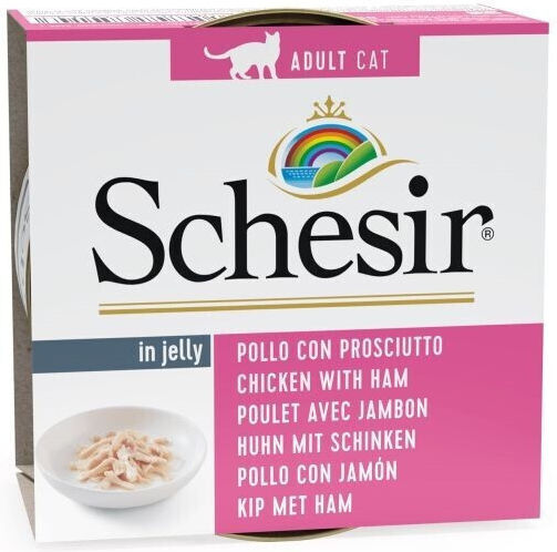 Schesir Nature for Cat Hrană Umedă pentru Pisici Adulte în Conservă cu Ham și Pui 85gr