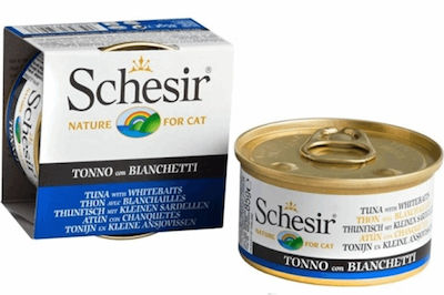 Schesir Wet Food for Adult Cats In Can with Tuna In Jelly with Whitebaits 1pc 85gr