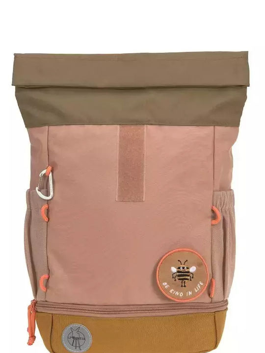 Laessig Rolltop School Bag Backpack Elementary, Elementary Nature Brown with Water Bottle Holder 11Liters