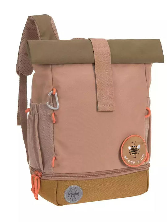 Laessig Rolltop School Bag Backpack Elementary, Elementary Nature Brown with Water Bottle Holder 11Liters