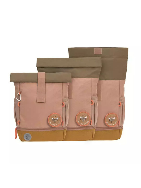 Laessig Rolltop School Bag Backpack Elementary, Elementary Nature Brown with Water Bottle Holder 11Liters