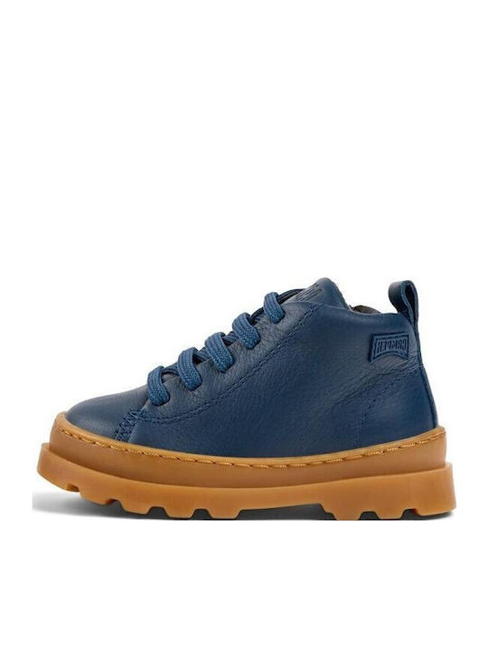 Brutus Leather Kids Boots with Laces Blue