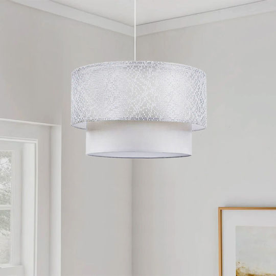 Megapap Barnhart Κρεμαστό Φωτιστικό Λευκό με Ντουί E27 30x30x70εκ.
