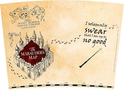 Abysse Marauder's Map Κούπα Με Καπάκι Πλαστική Μπεζ 355ml