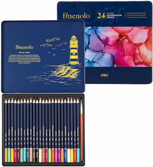 Deli Set de creioane colorate Acuarelă în cutie 24buc Pachet de 1 ambalaje
