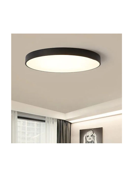 Vivalux Luka Ceiling Mount Light 50cm Black with Integrated LED