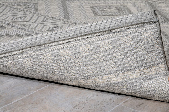Tzikas Carpets Novo Χαλί Εξωτερικού Χώρου Ορθογώνιο Ψάθινο Μαύρο-ασημί 133x190cm