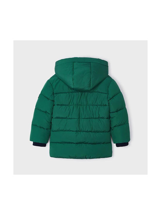 Mayoral Boys Quilted Coat Green with Ηood