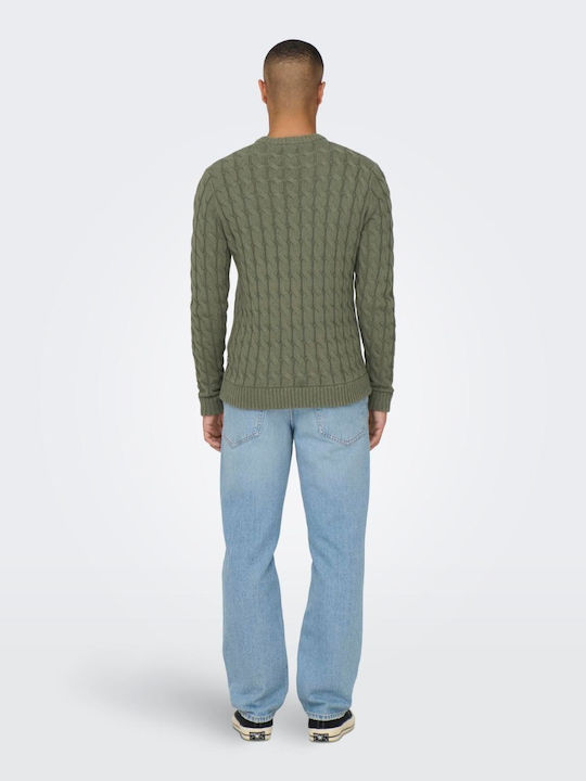 Only & Sons Men's Long Sleeve Sweater Winter Moss