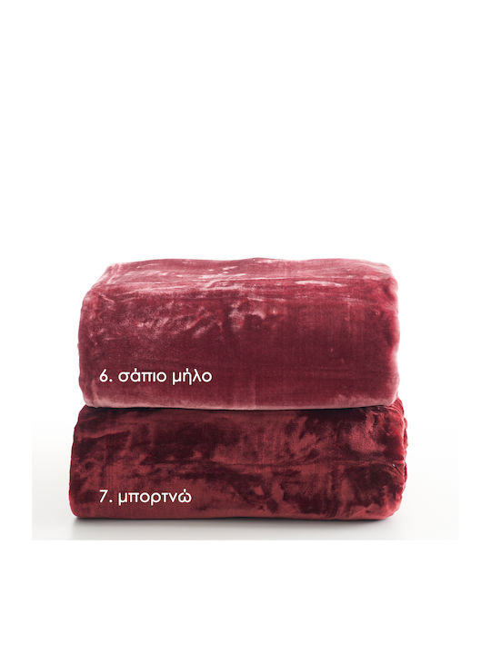 Charalambidis Textiles Κουβέρτα Βελουτέ Μονή 160x220εκ. Μπεζ