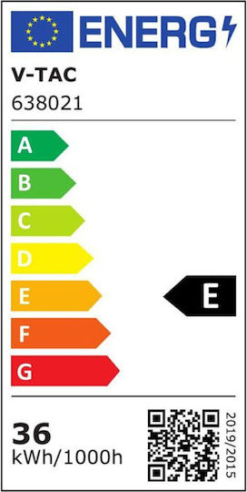 V-TAC Квадрат Вграден LED Панел 36W с Студено бяло Светлина 6500К 60x60см.