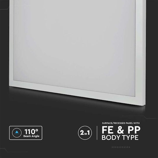 V-TAC Квадрат Вграден LED Панел 36W с Студено бяло Светлина 6500К 60x60см.
