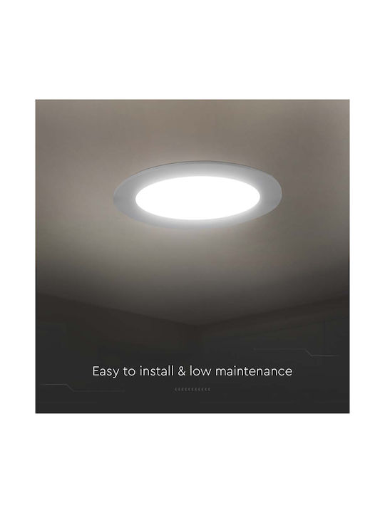 V-TAC Round Recessed LED Panel 18W with Natural White Light 4000K