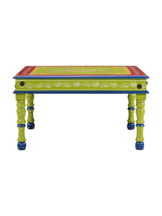 Quadratischer Beistelltisch aus Massivholz Grün M54xT54xH30cm