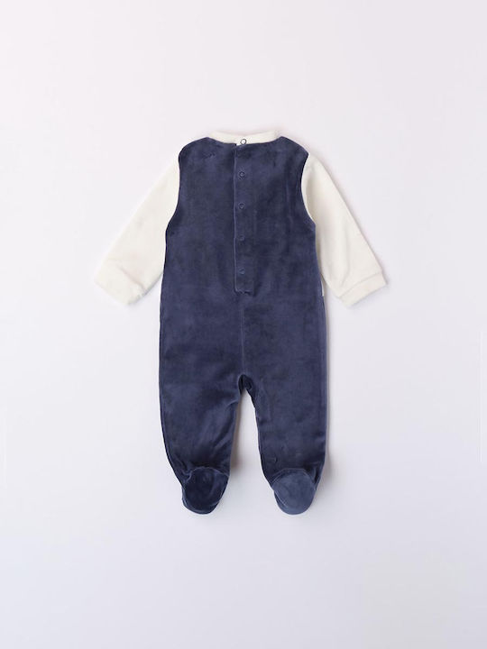 iDO Baby Bodysuit Set Long-Sleeved Velvet Navy Blue