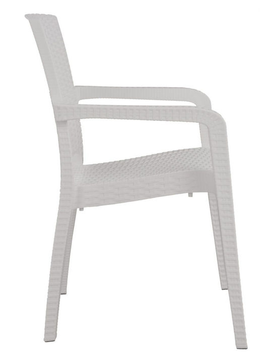Gartenstühle Außenbereich Rattan Bianca Weiße 57.5x59.5x86cm