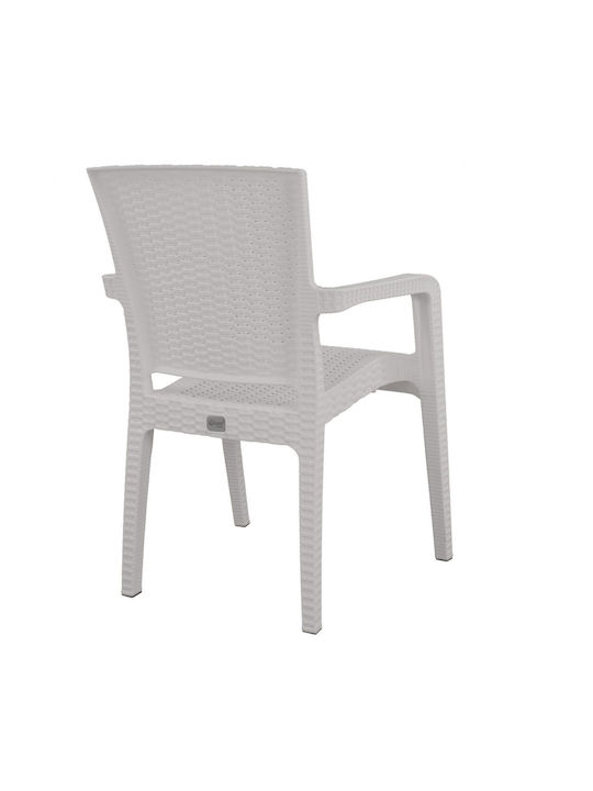 Gartenstühle Außenbereich Rattan Bianca Weiße 57.5x59.5x86cm