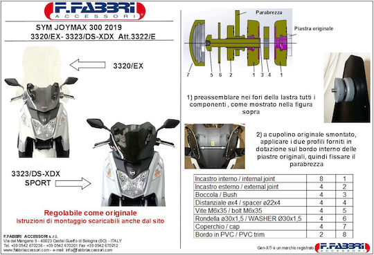 Fabbri Vizieră colorată motocicletă pentru Piaggio GTS 300 pentru Sym GTS 300 pentru Vespa GTS 300 3323/DS