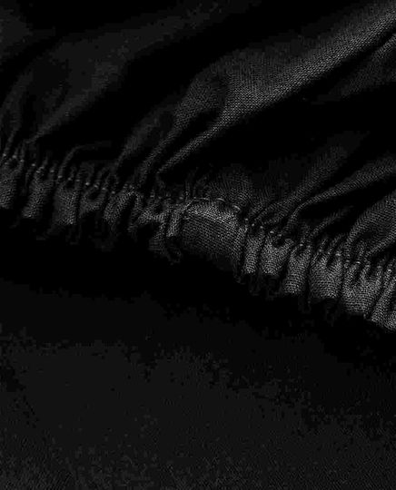 My Home Luxury Сет Чаршафи с Ластик 120x200+30см. Monochrome Черен 4бр