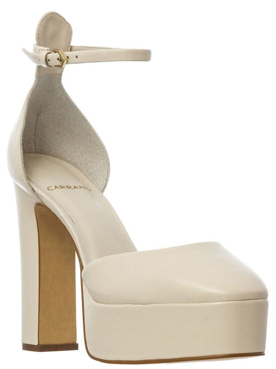 Carrano Leather Beige Heels