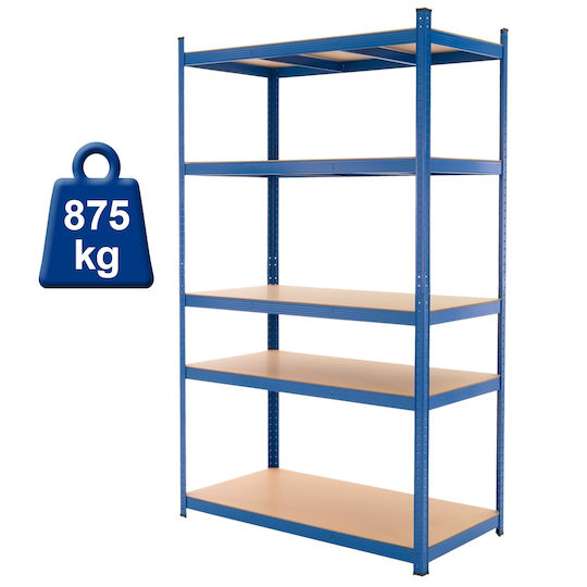 ECD Germany Dexions 100x50x200 cm Cu 5 Rafturi Rezistență Totală 875 kg 2 Bucăți