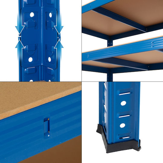 ECD Germany Dexions 100x50x200 cm Cu 5 Rafturi Rezistență Totală 875 kg 2 Bucăți