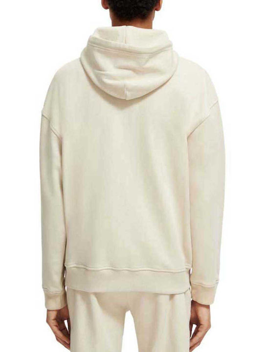 Scotch & Soda Men's Sweatshirt Jacket with Hood Stone