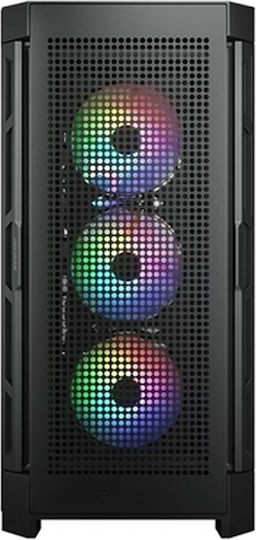 Cougar Duoface Pro RGB Геймърско бюро Midi Tower Компютърна кутия със страничен прозорец Черен