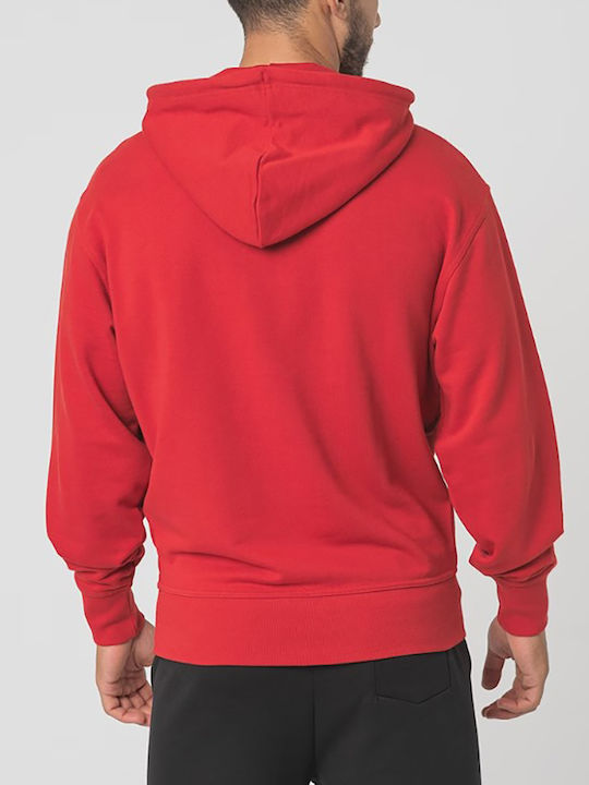 Hugo Boss Men's Sweatshirt with Hood Red