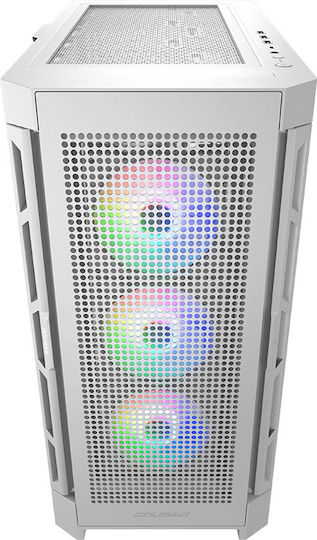 Cougar Airface Pro RGB Gaming Midi Tower Computer Case with Side Window White
