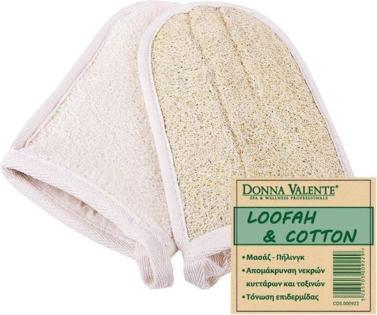 Donna Valente Гъба ръкавица Loofah & памук Ръкавица Бежов 1бр