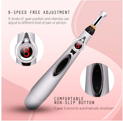Electronic Meridian Acupuncture Pen Stift Massage Akupressur für die Hände Gray