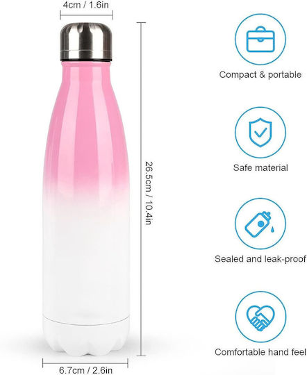 Koupakoupa Mickey the fingers Recyclable Bottle Thermos Stainless Steel BPA Free 500ml Pink