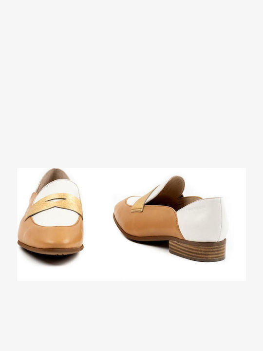 Δερμάτινα Γυναικεία Loafers σε Ταμπά Χρώμα