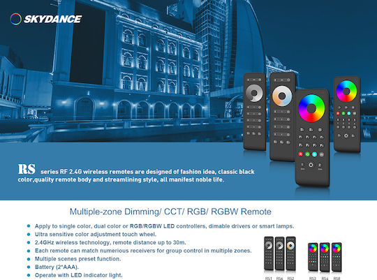 GloboStar RT10 Skydance Wireless RGBW and RGB Controller Touch RF Hand Tool 71574