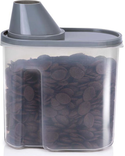 Alpina Appliances Vase Cereals with Lid Plastic Transparent 1700ml