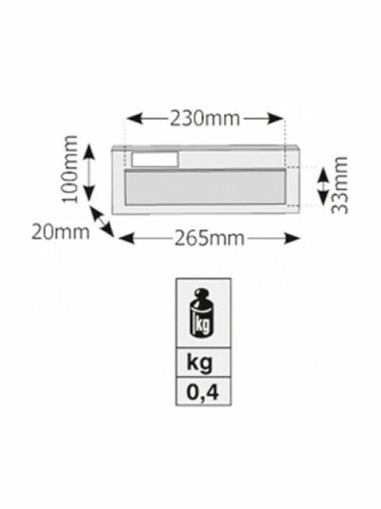 Viometal LTD Torino 205 Θυρίδα Γραμματοκιβωτίου Inox σε Λευκό Χρώμα 23x10x26.5cm