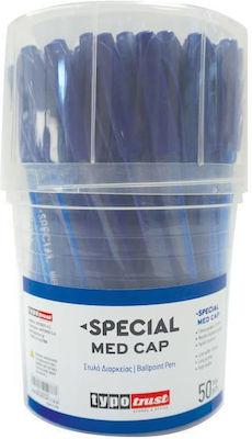 Typotrust Στυλό Rollerball 1.0mm με Μπλε Μελάνι 50τμχ CAP