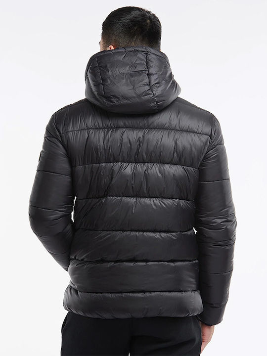 Barbour Geacă pentru bărbați de iarnă Puffer Negru