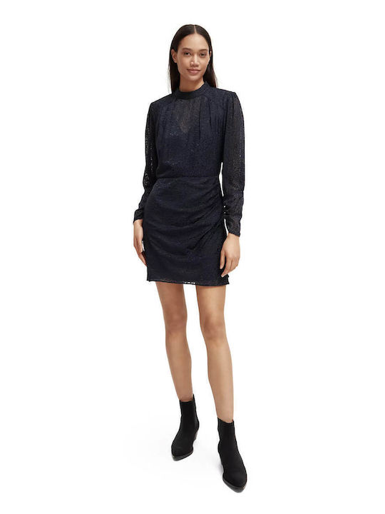 Mini Evening Open Back Dress Navy Blue