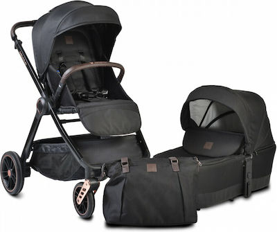 Cangaroo Macan 3 In 1 Verstellbar 3 in 1 Baby Kinderwagen Geeignet für Neugeborene Schwarz