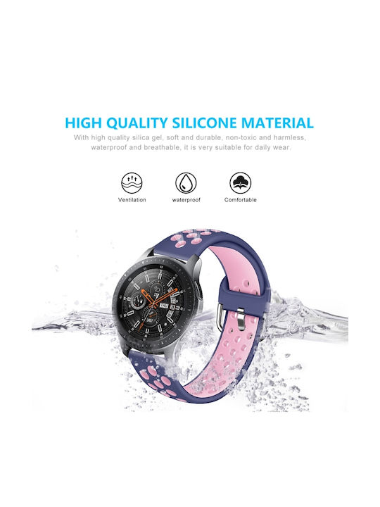 Two Tone Breathable Strap Silicone Orange / Grey (Galaxy Watch 3 45mmHuawei Watch GT/GT Pro 2/3/4/5 / Ultimate 46mmAmazfit GTR 47mm)