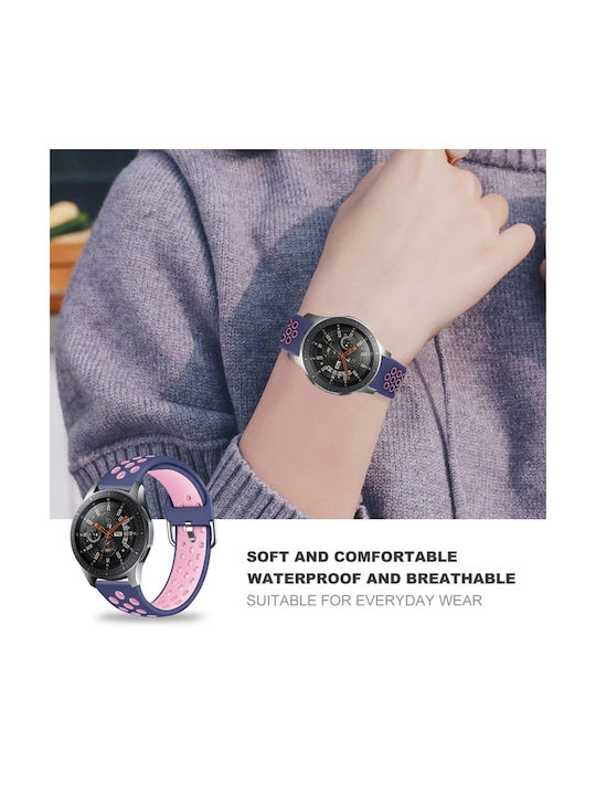 Two Tone Breathable Strap Silicone Orange / Grey (Galaxy Watch 3 45mmHuawei Watch GT/GT Pro 2/3/4/5 / Ultimate 46mmAmazfit GTR 47mm)